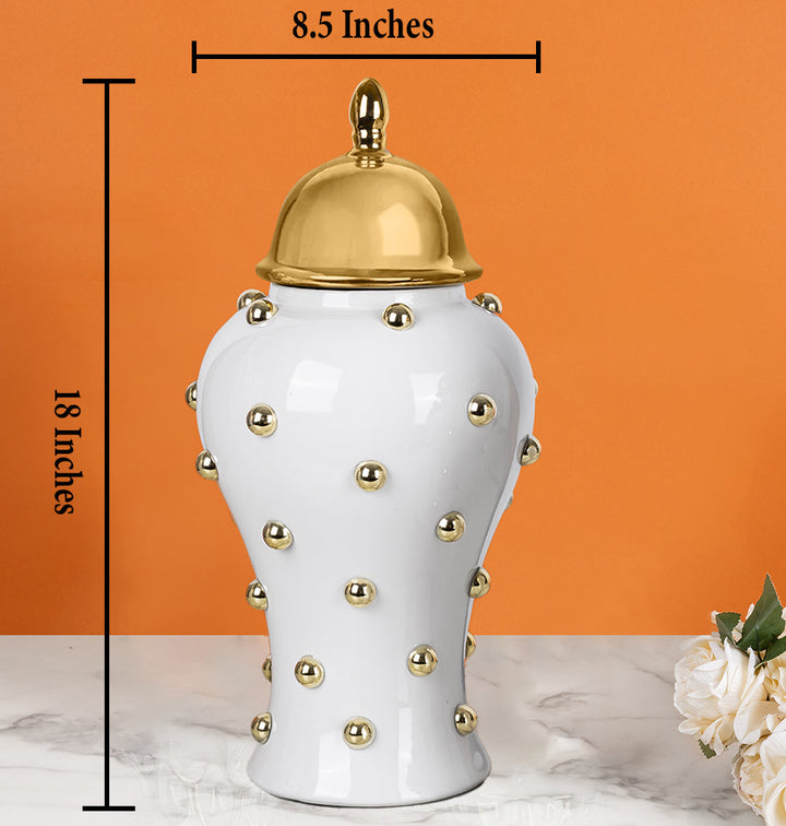 Royal Gold Sphere Decorative Ceramic Vase And Showpiece - Big