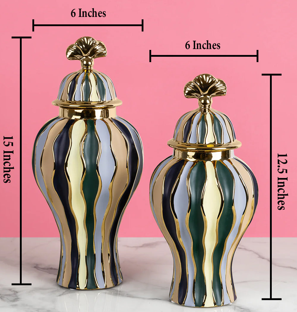 Empire Grace Decorative Ceramic Vase & Home Decoration Items - Pair