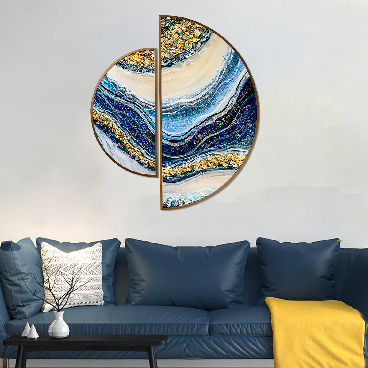 Enchantment Framed Crystal Glass Art Wall Paintings abstract - Set of 2