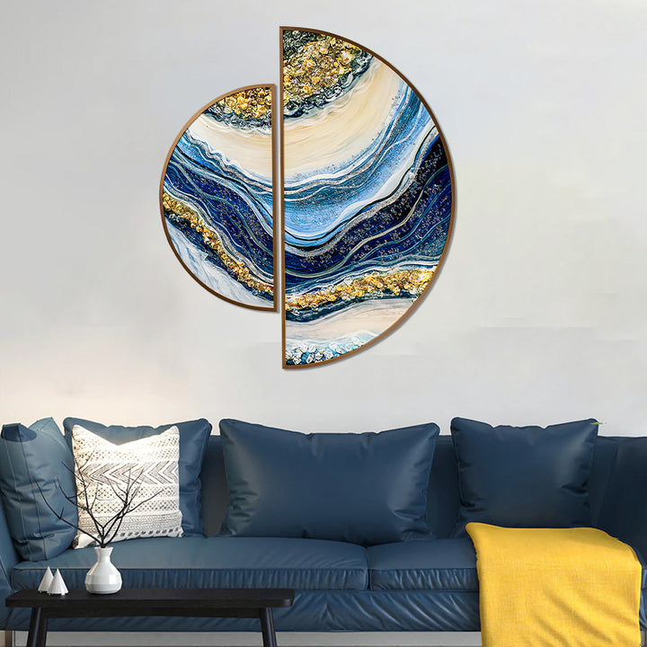 Enchantment Framed Crystal Glass Art Wall Paintings abstract - Set of 2