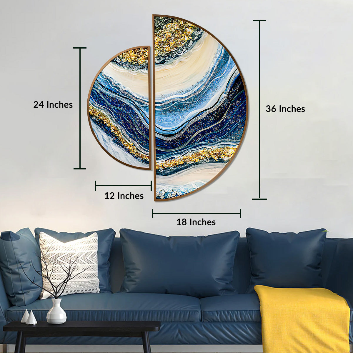 Enchantment Framed Crystal Glass Art Wall Paintings abstract - Set of 2