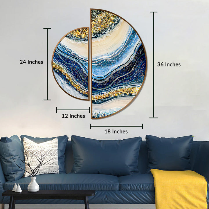 Enchantment Framed Crystal Glass Art Wall Paintings abstract - Set of 2
