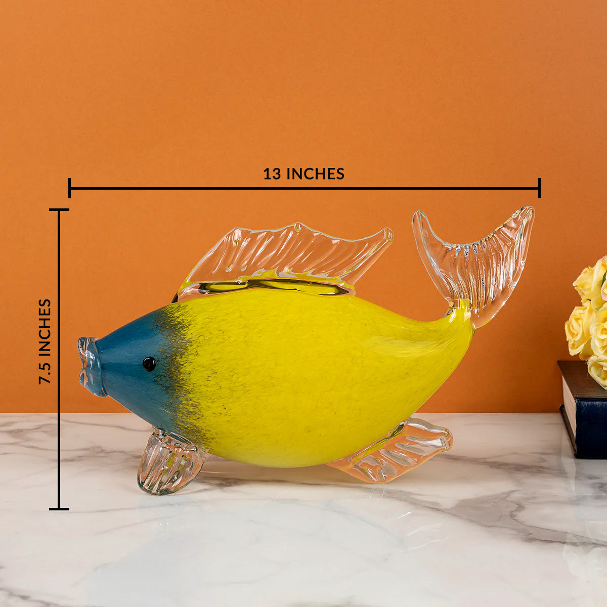Aqua Marine Handblown Glass Fish & Decorative showpiece