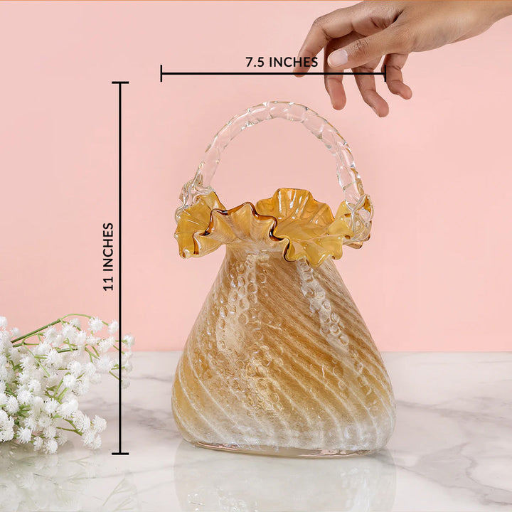 Whispering Wheat Handblown Glass Vase & Decorative showpiece