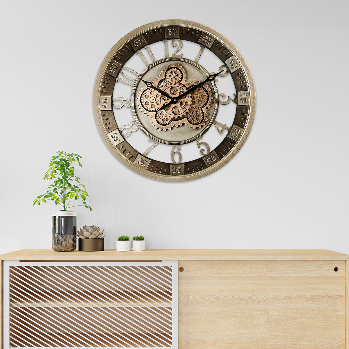 Epoch Elegance Luxury Designer Watches Wall Clock Online With Moving Gear Mechanism Buy Wall Clock Online (Steel Body)