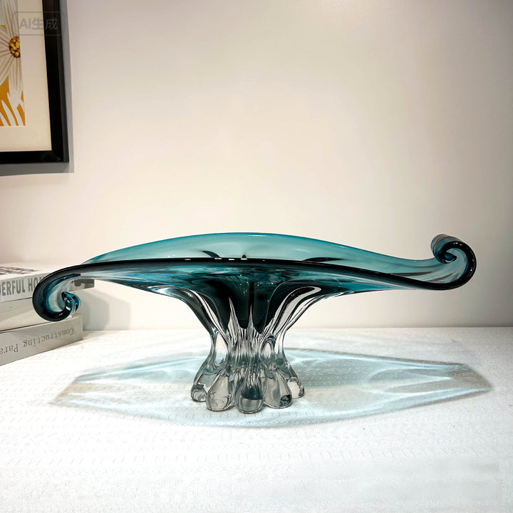 Glacier Wave Luxe Handblown Glass Vase & Decorative showpiece