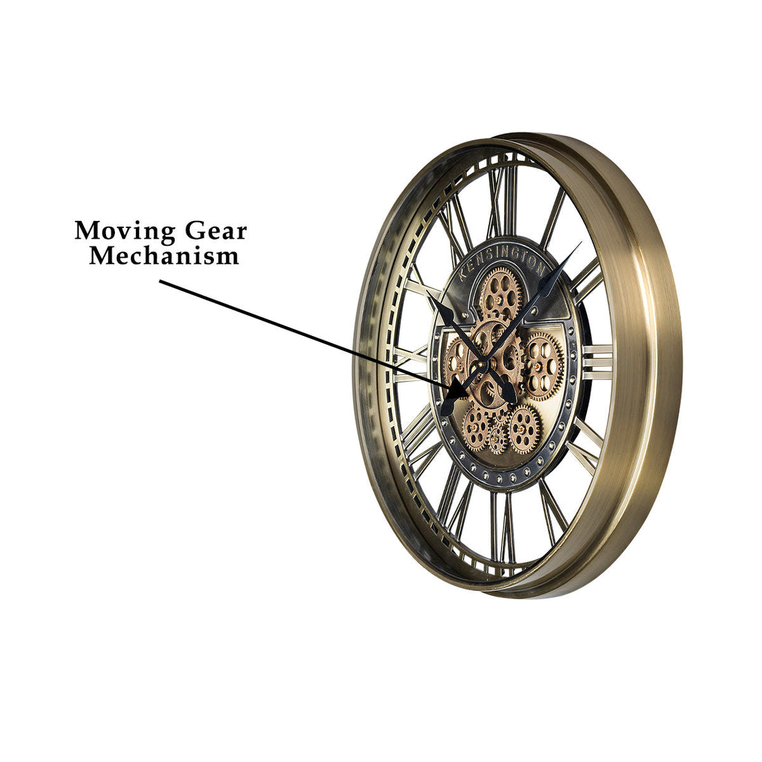 Enchante Maison Luxury Wall Clock For Living Room With Moving Gear Mechanism (Steel Body)