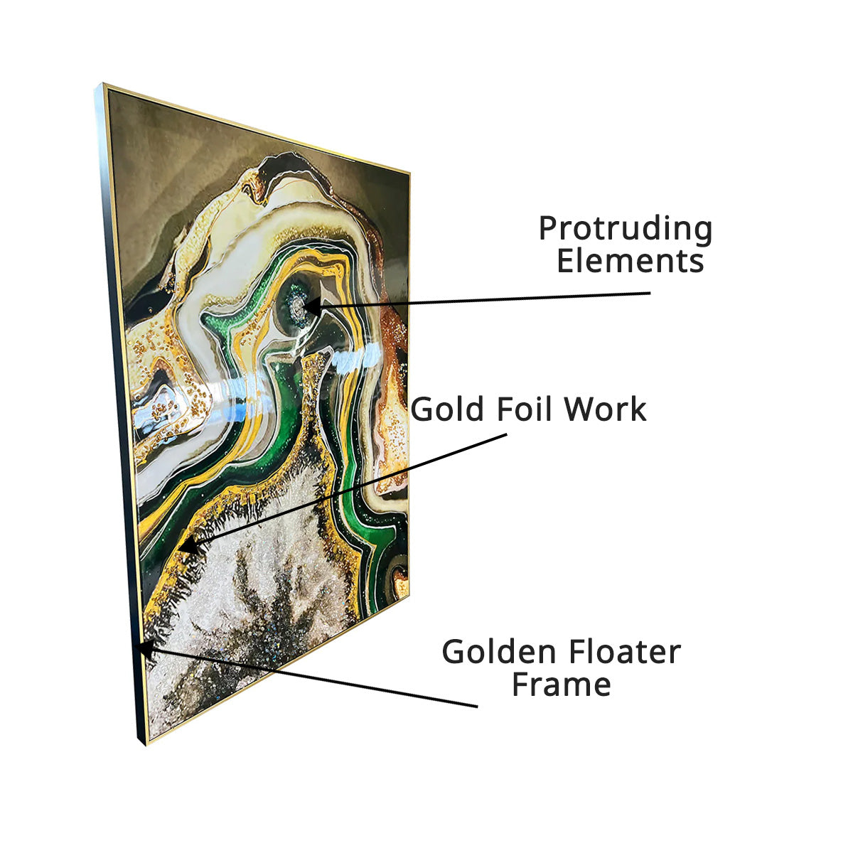 The Relaxing Stardust Resin Art Wall Painting (36 x 48 Inches)