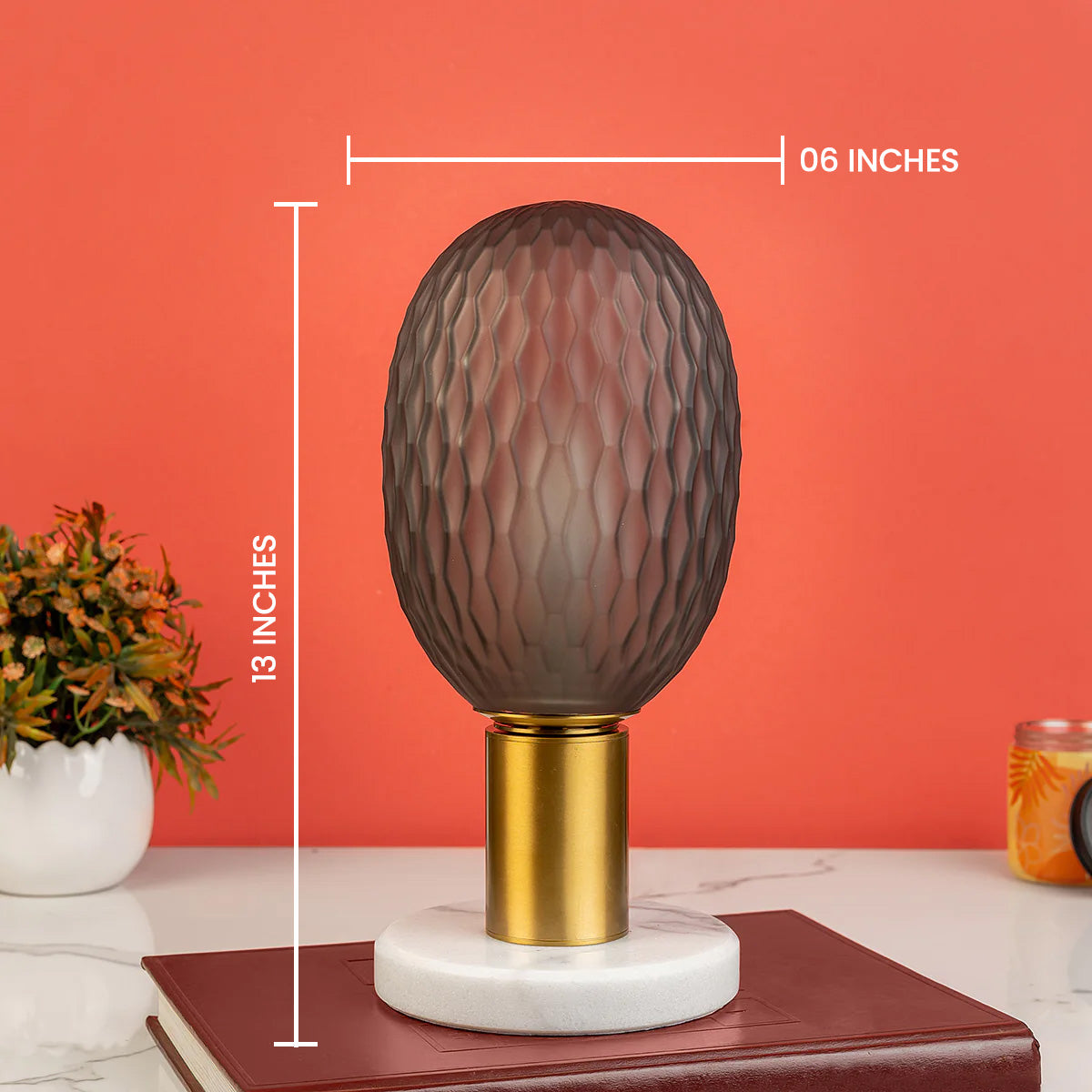 Amaryllis Glass designer Table Lamp for Bedroom