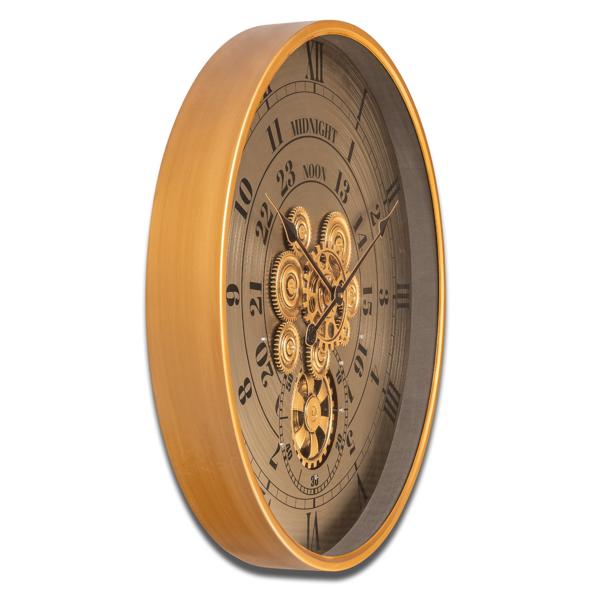 Milestone Marker Luxury Designer Wall Clock For Living Room With Moving Gear Mechanism Buy Wall Clock Online (Steel Body)