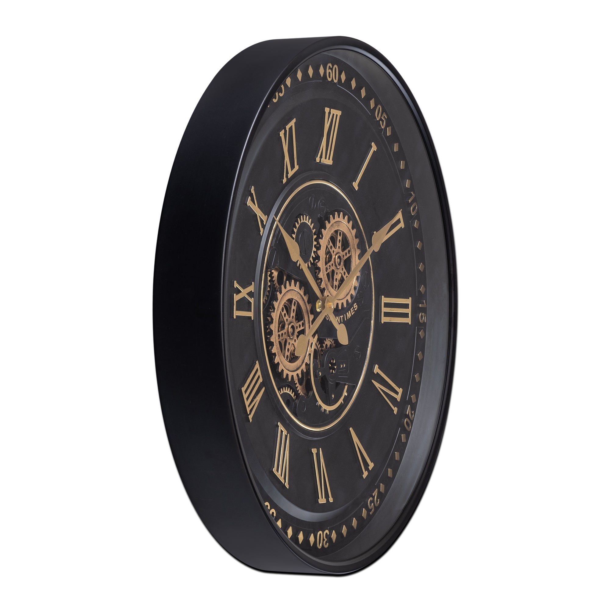 Midnight Dial Luxury Designer Wall clocks for the Home With Moving Gear Mechanism (Steel Body)