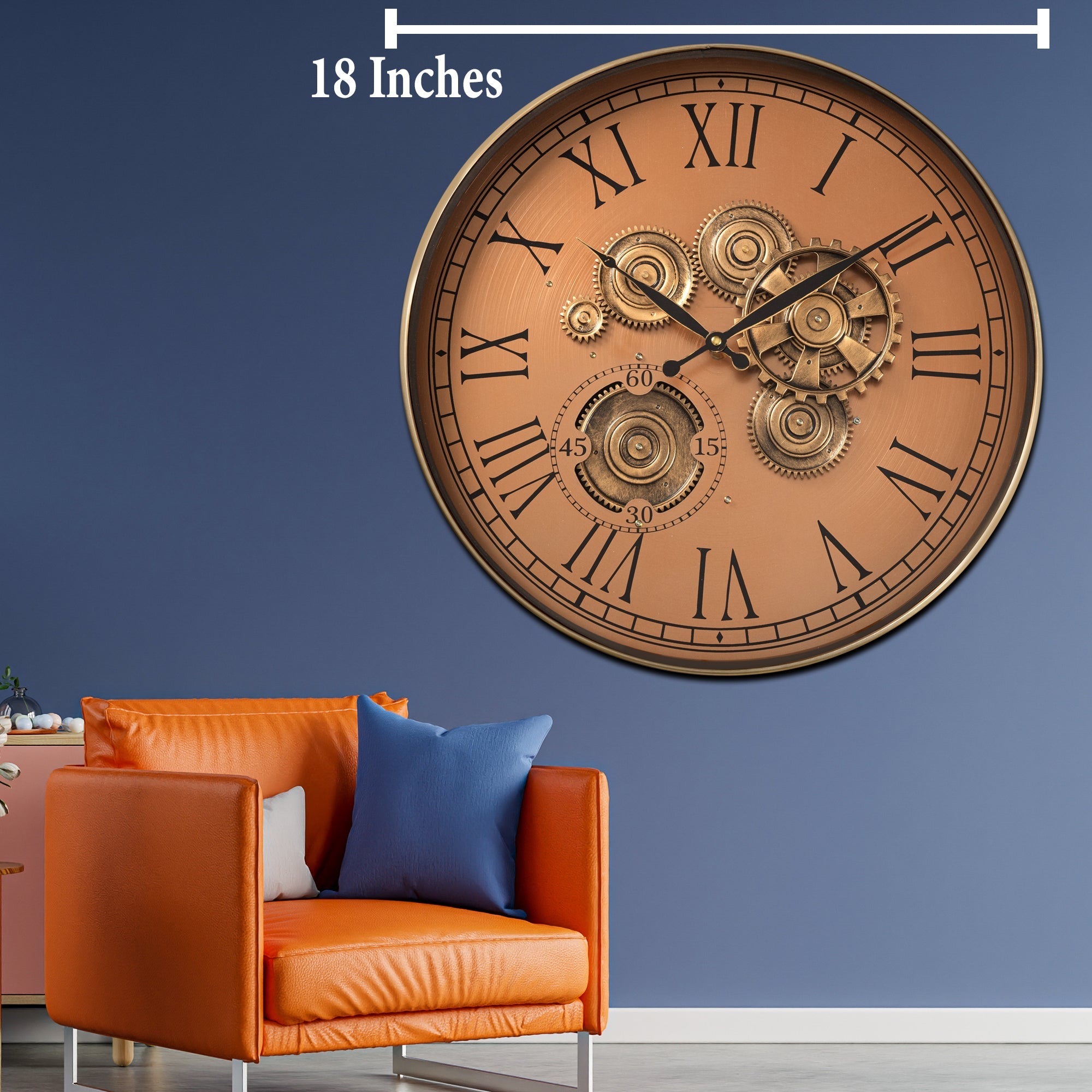 Flux Dial Luxury Designer Wall Clock Online With Moving Gear Mechanism Buy Wall Clock Online (Steel Body)