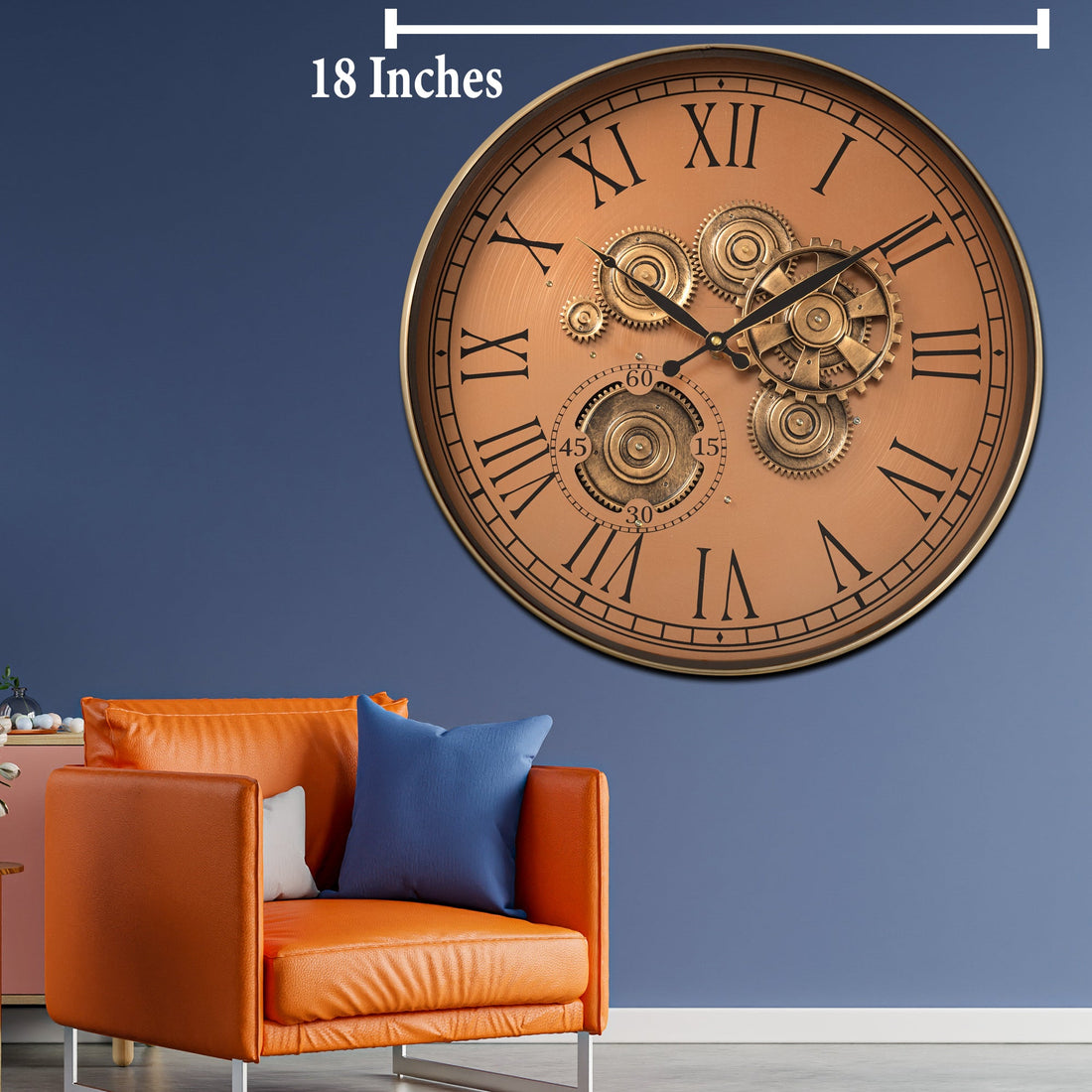 Flux Dial Luxury Designer Wall Clock Online With Moving Gear Mechanism Buy Wall Clock Online (Steel Body)