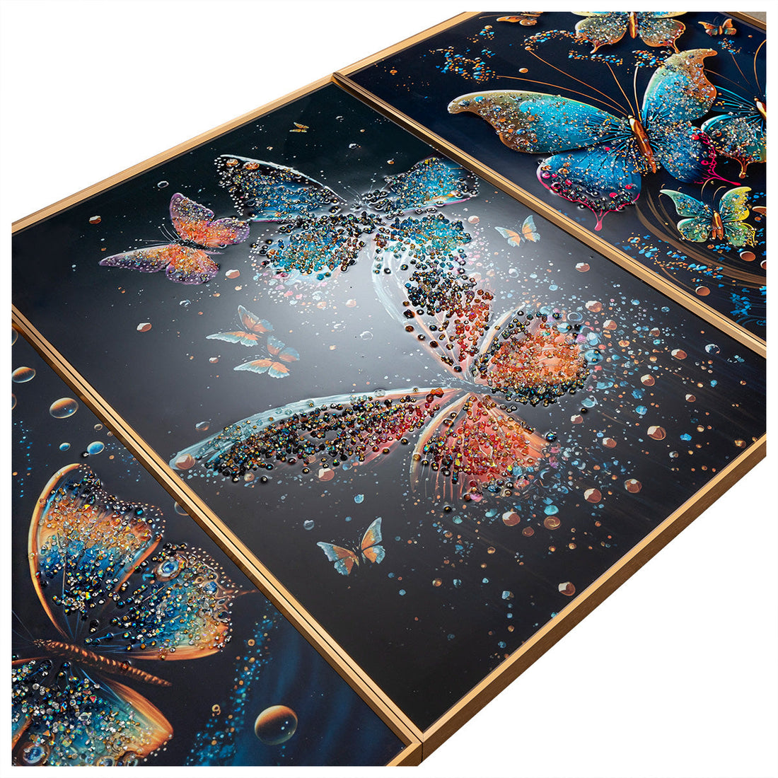 Whispering Wings Crystal Glass Online Paintings & Wall Decoration items - Set of 3