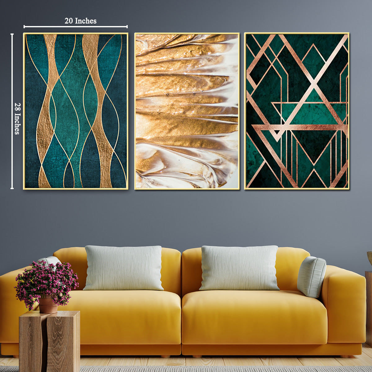 Gentle State of Art Framed Canvas Art Paintings - set of 3