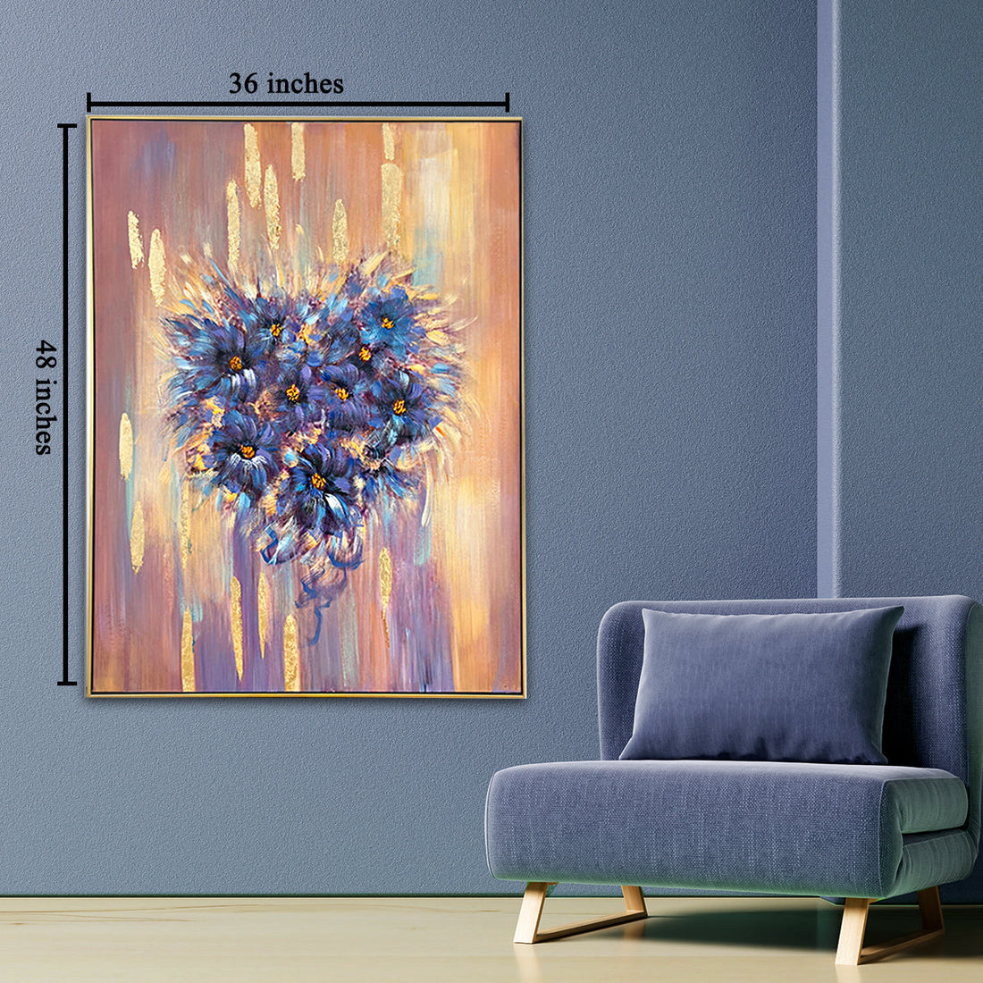 Flower Paradise Nature 100% Wall Decor Paintings for Home & Wall Decoration Items (With Outer Floater Frame) (48 x 36 Inches)