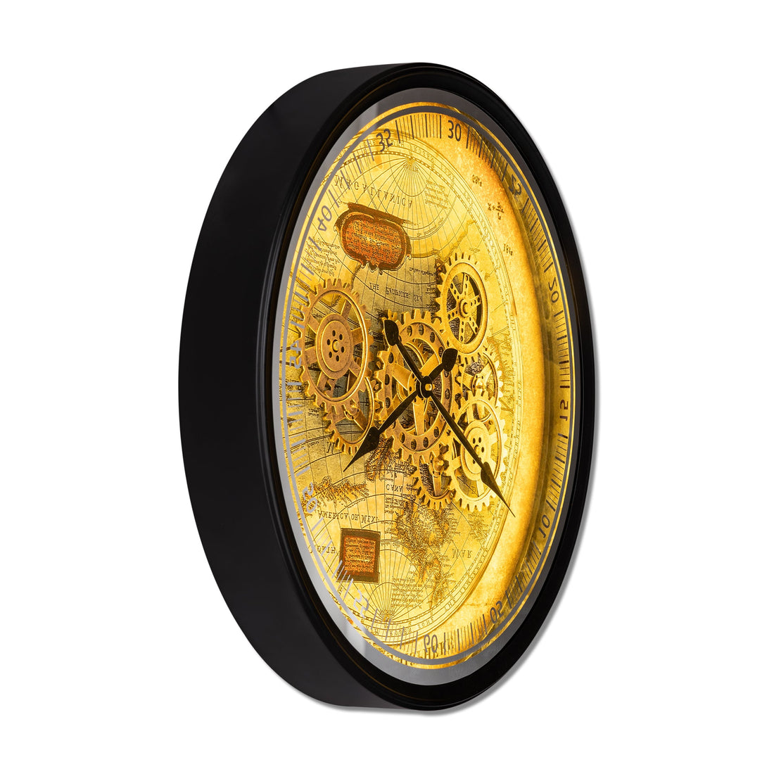 Timeless Tradition Luxury Designer Wall Clocks for the Home With Moving Gear Mechanism Buy Wall Clock Online - Medium (Steel Body) (With Light & Remote)
