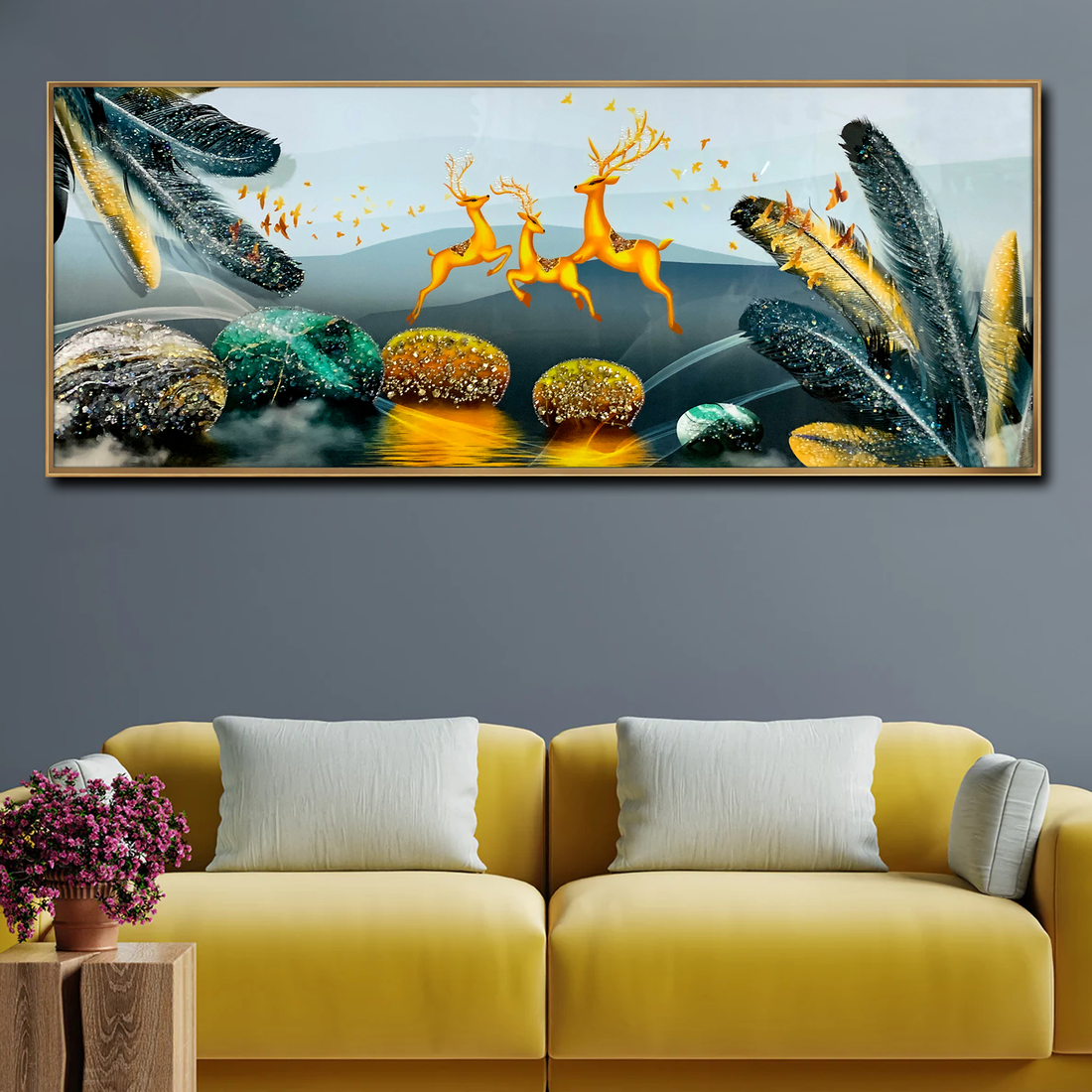 Tranquil Mirage Crystal Glass Nature Painting