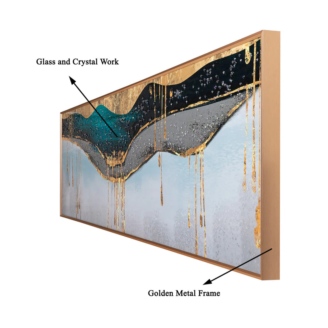 Splash of Color Framed Crystal Glass Painting modern Art