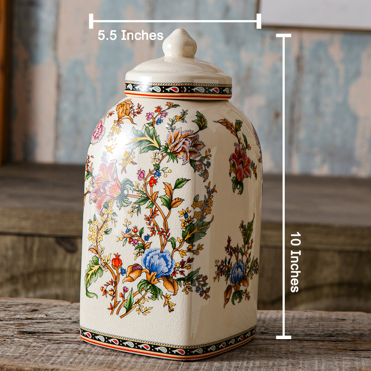 Floral Romance Ceramic Jar & Item for home Decoration - Small