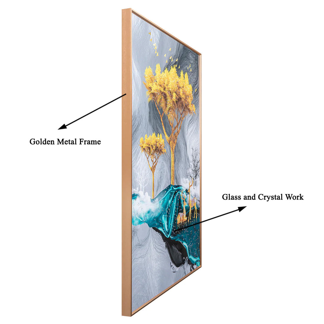 Paradise on Earth Framed Crystal Glass Nature Painting & Wall Decoration Items
