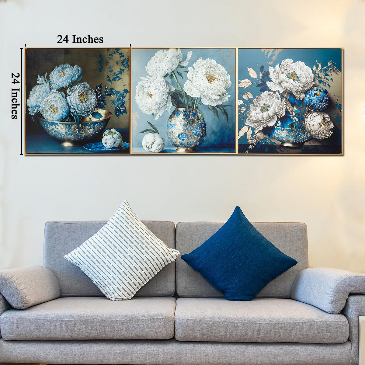 Crystal Petals Glass Painting - Set of 3