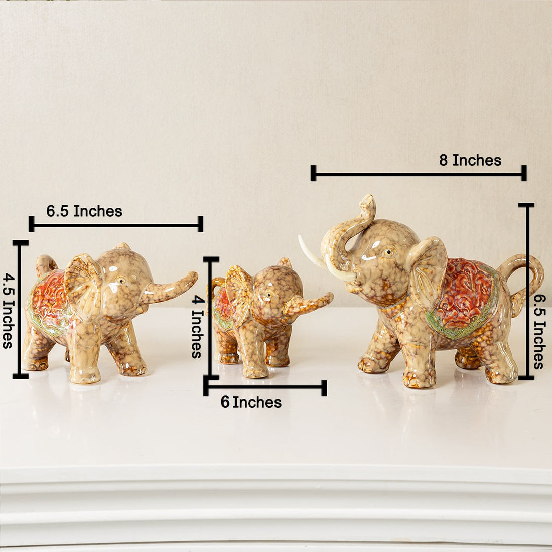 Lucky Elephant Ceramic Decorative showpiece & Items for Room Decoration