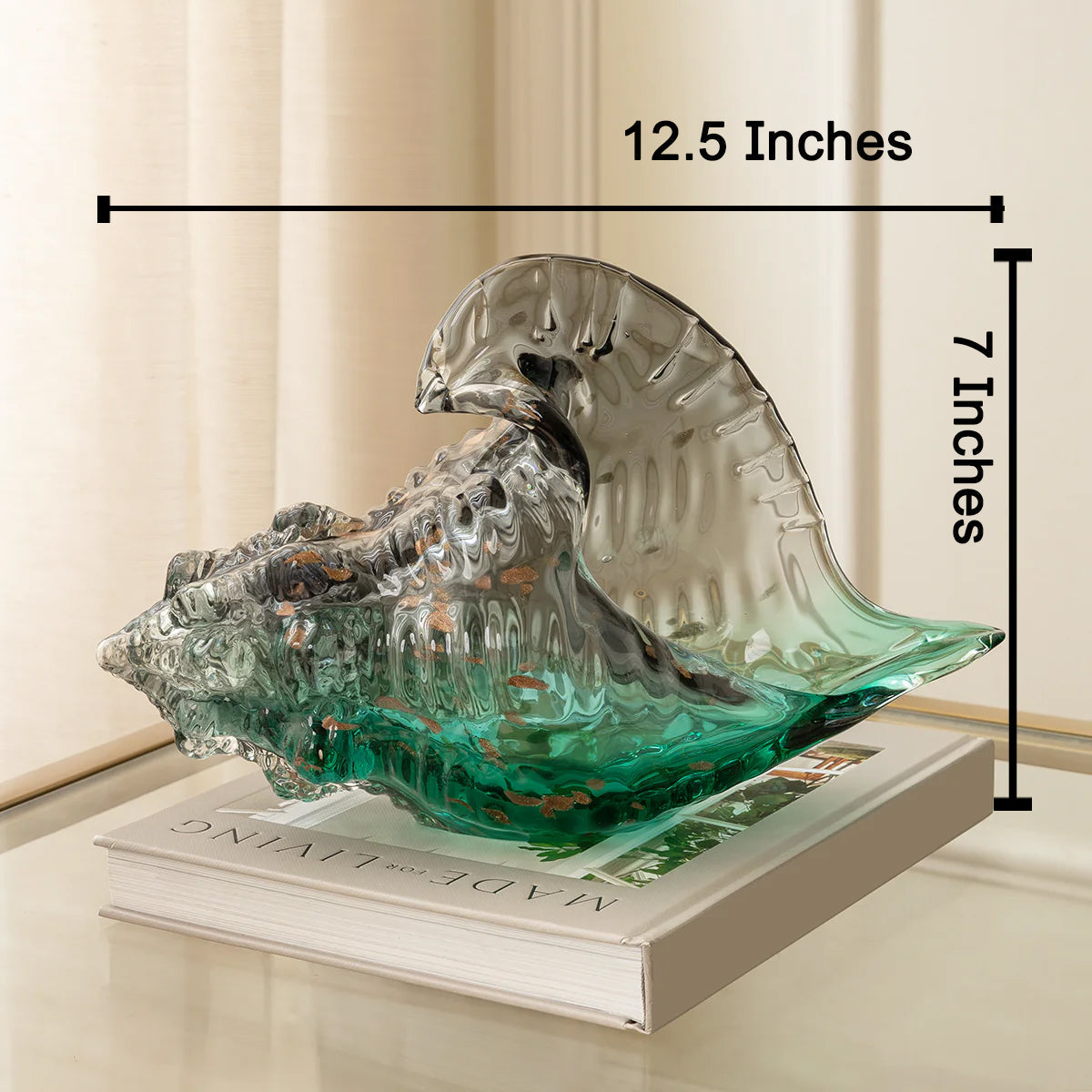 Sea Foam Shell Handblown Glass Showpiece & Items for Room Decoration