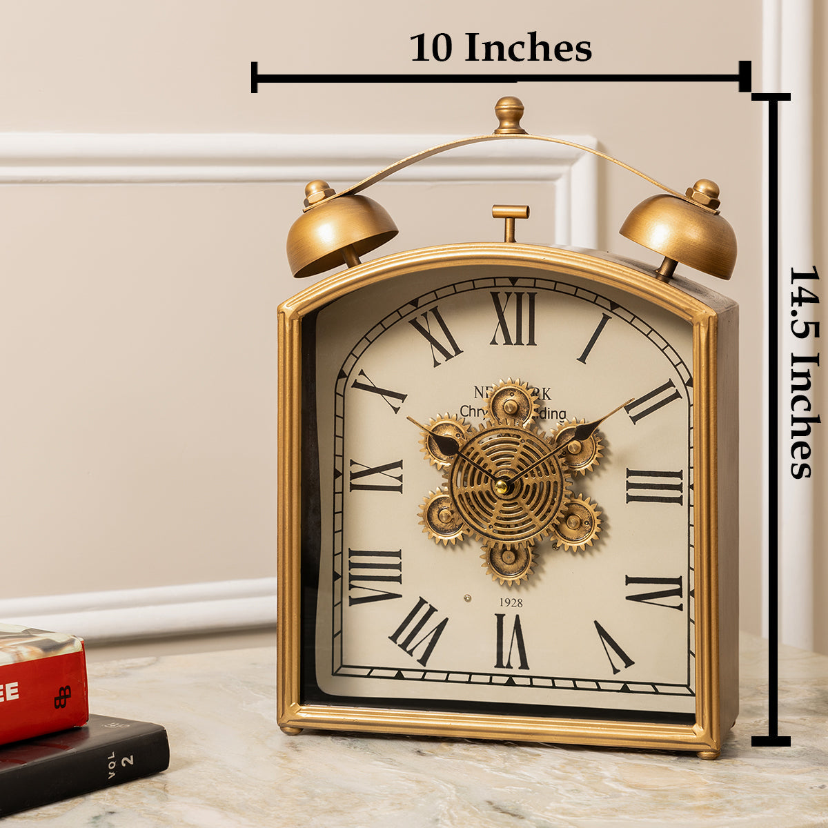 Time Tango Luxury Designer Table Clock With Moving Gear Mechanism Buy Table Clock Online (Steel Body)