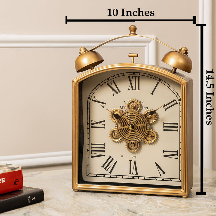Time Tango Luxury Designer Table Clock With Moving Gear Mechanism Buy Table Clock Online (Steel Body)