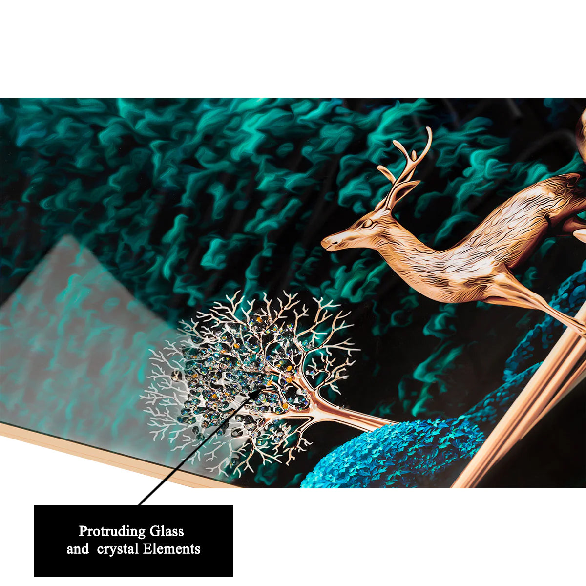 Rejoice with Nature Framed Crystal Glass Decorative Wall Painting Bedroom & Wall Decoration Items - Set of 3