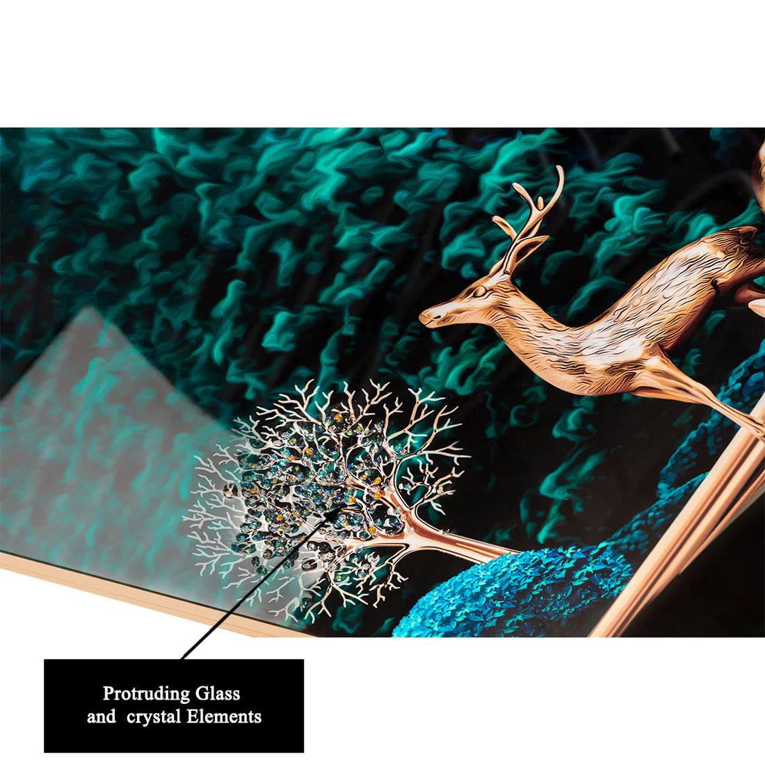 Rejoice with Nature Framed Crystal Glass Decorative Wall Painting Bedroom & Wall Decoration Items - Set of 3