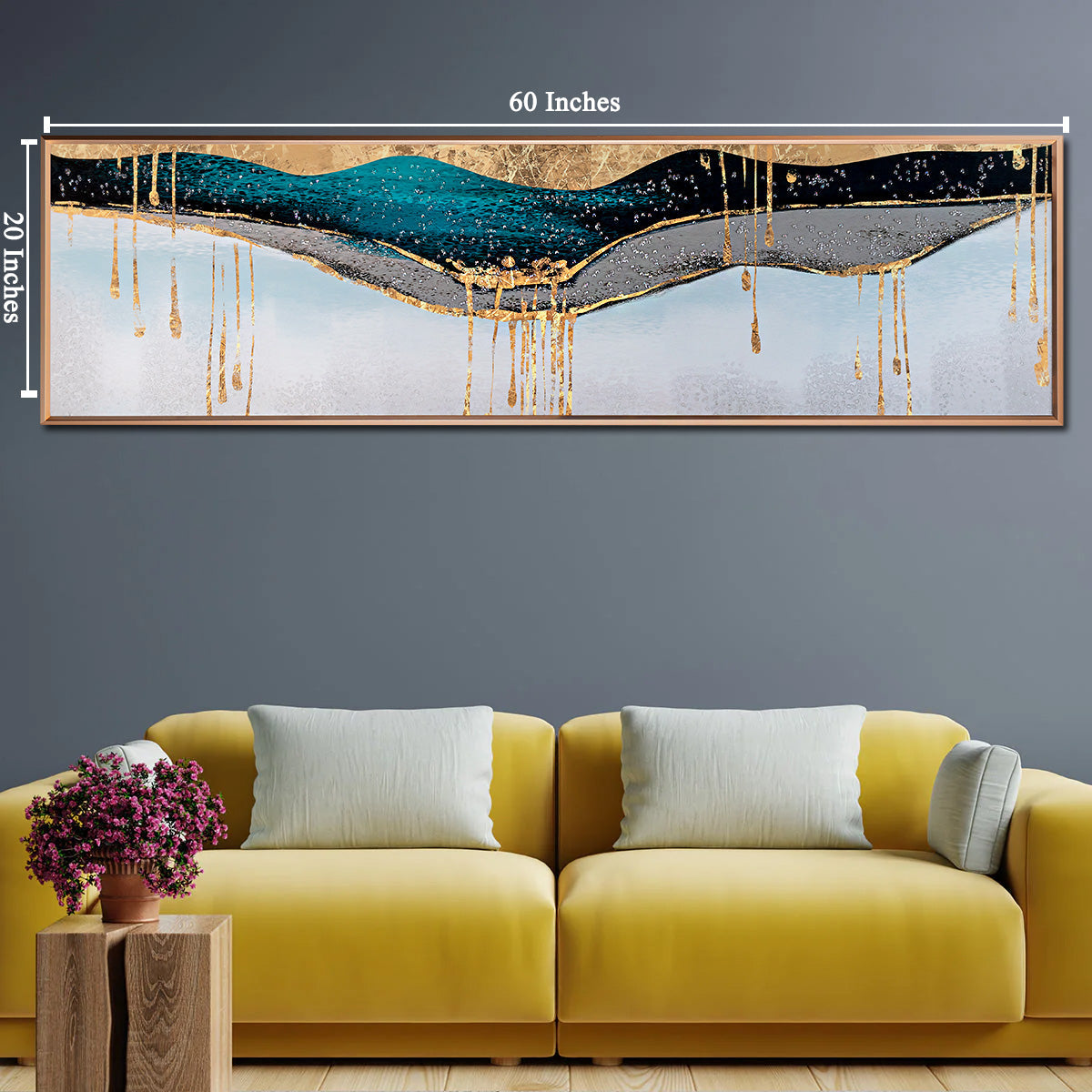 Splash of Color Framed Crystal Glass Painting modern Art