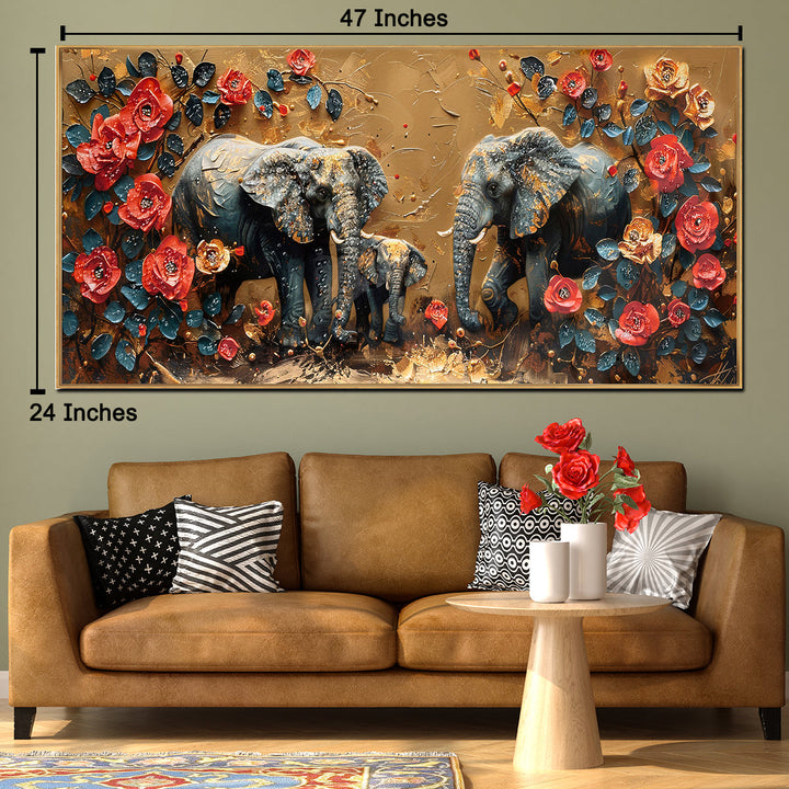 Elephant Garden Crystal Glass Decorative Wall painting Art