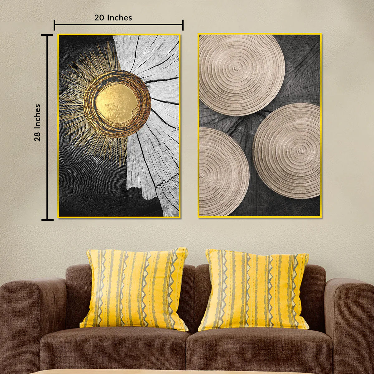Earth's Crust Inspired Framed Canvas Wall Art - Set of 2