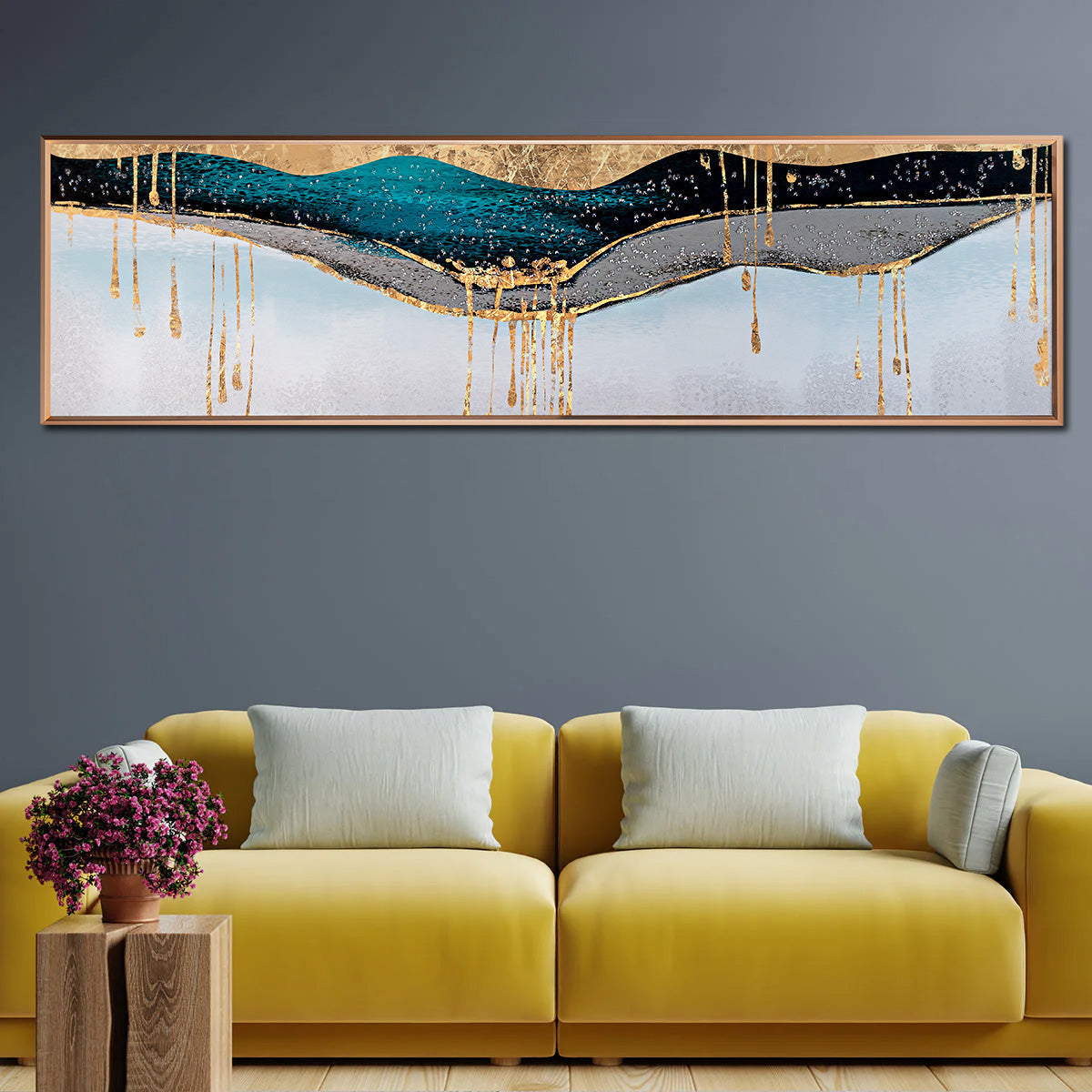 Splash of Color Framed Crystal Glass Painting modern Art