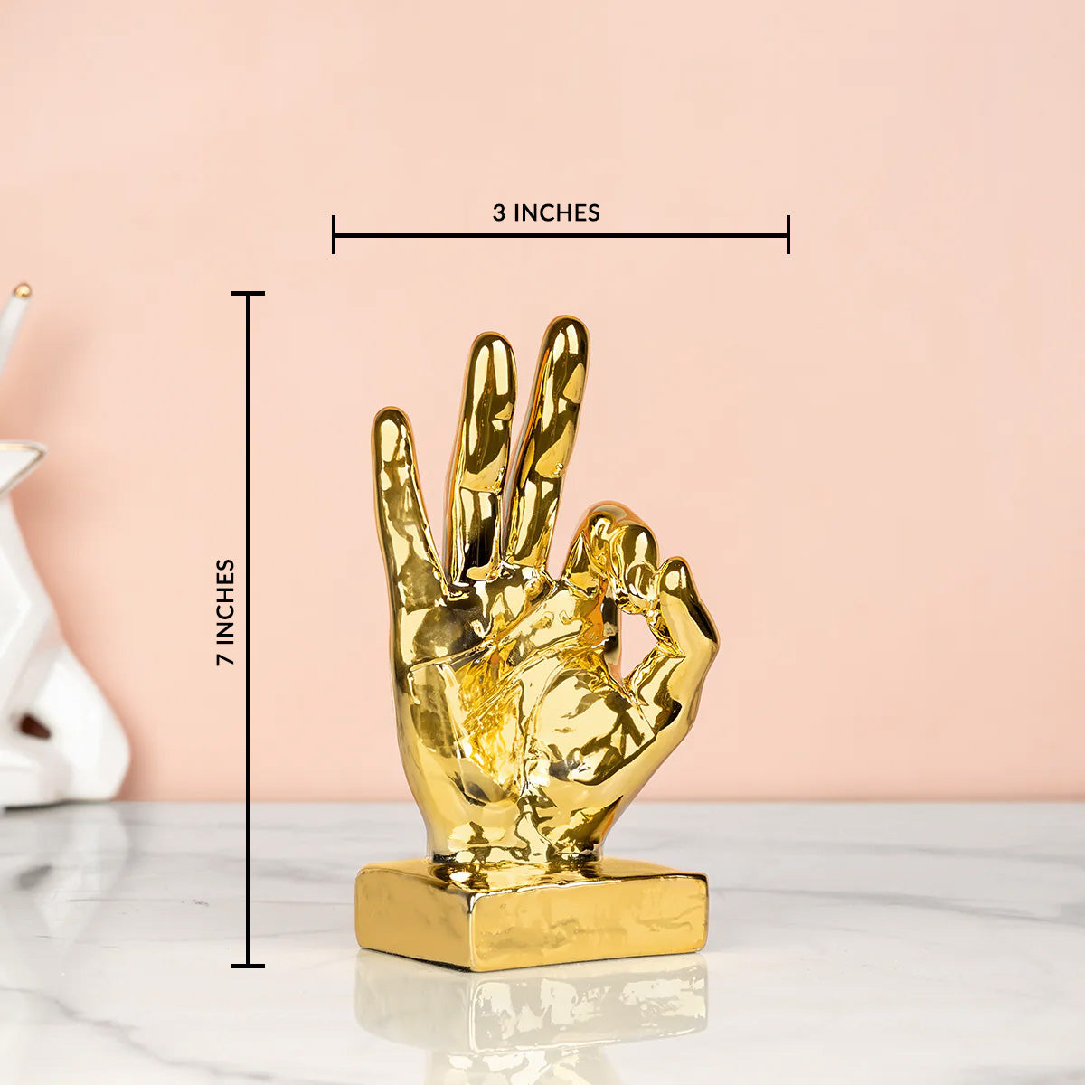 Golden "OK" Finger Gesture Decorative Showpiece & Home Decoration Items
