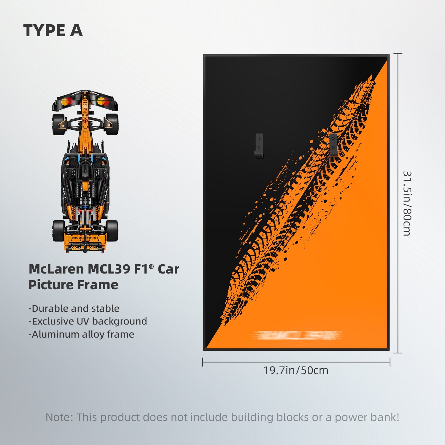 LEGO®Technic™ 42228 McLaren MCL39 F1® Car Display With Wall Mount for (LEGO® Set Include)