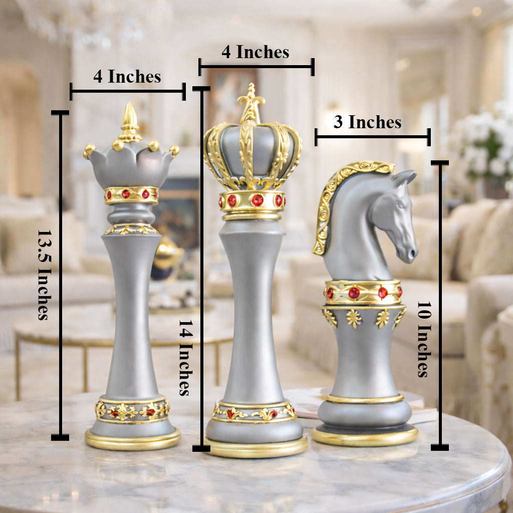 Prestige Chess Home Decoration Showpiece & Items for Room Decoration - Set of 3