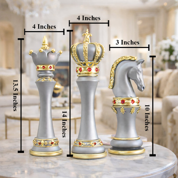 Prestige Chess Home Decoration Showpiece & Items for Room Decoration - Set of 3