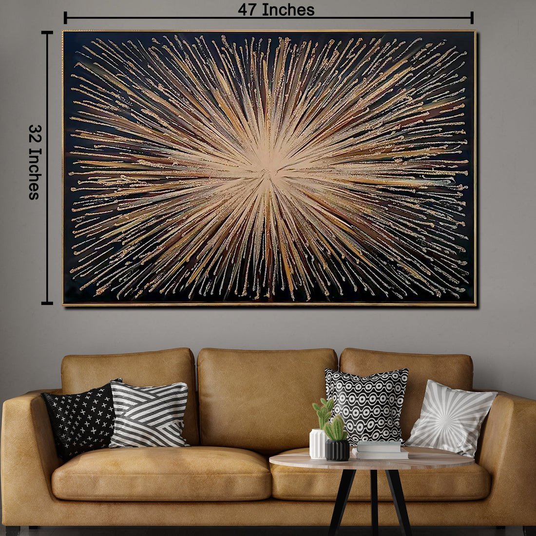 Aurora Flare 100% Hand Wall Painting For Home ( 32 x 47 Inches )