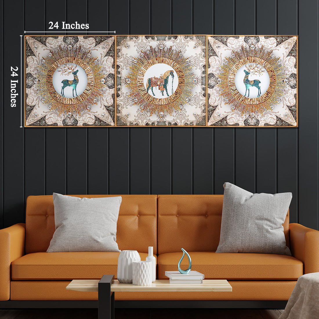 Serengeti Dreams Crystal Glass Painting - Set of 3