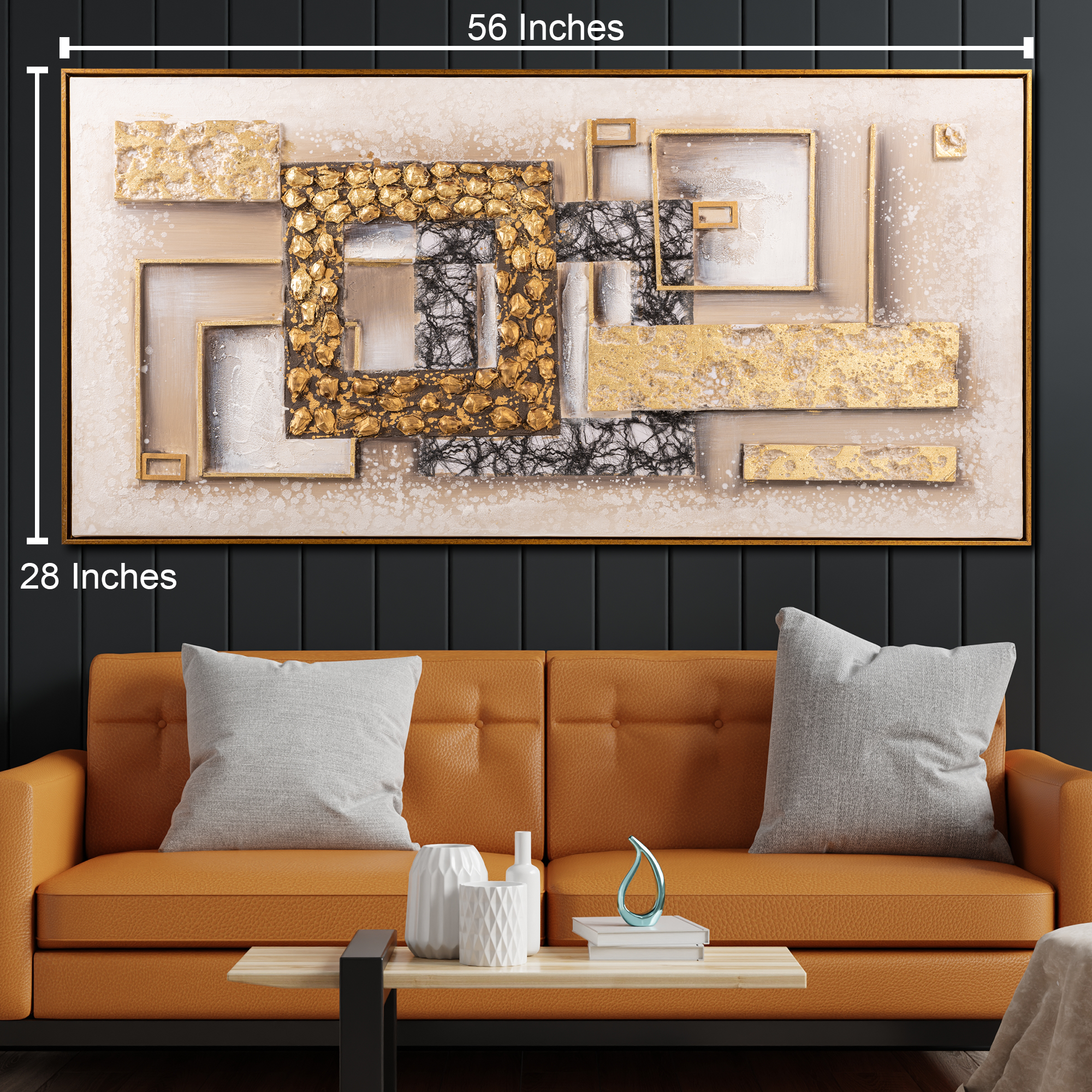 Abstract Geometry The Modern Fusion 100% Hand Painted Wall Painting for Home & Wall Decor Item