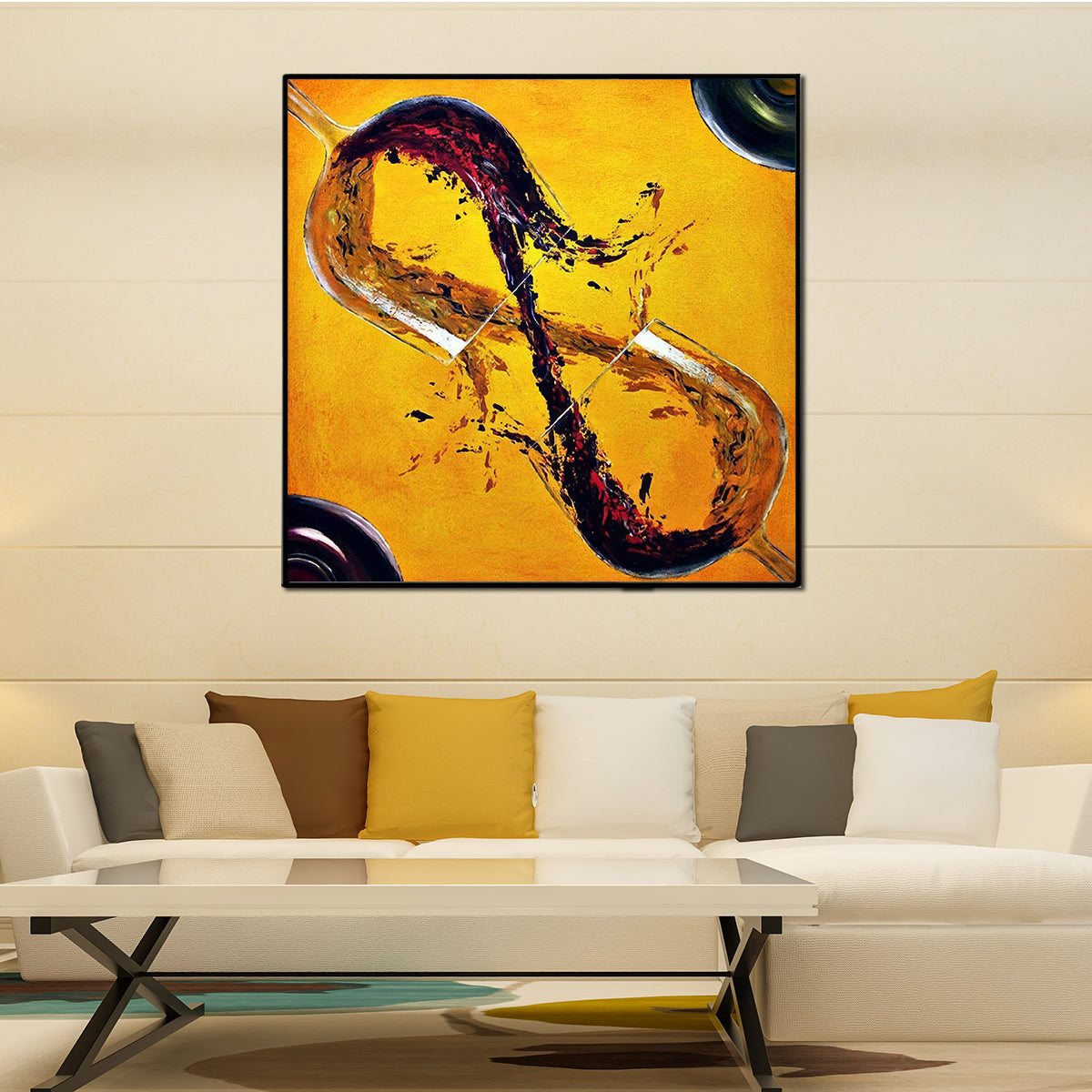 Infinity Wine Glass Framed Canvas Modern Art Paintings