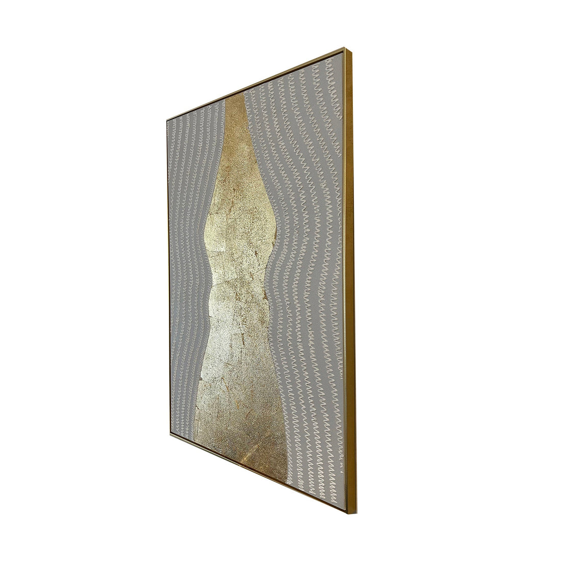 Serene Gold Mirage Modern Wall Art ( 32 x 47 Inches )