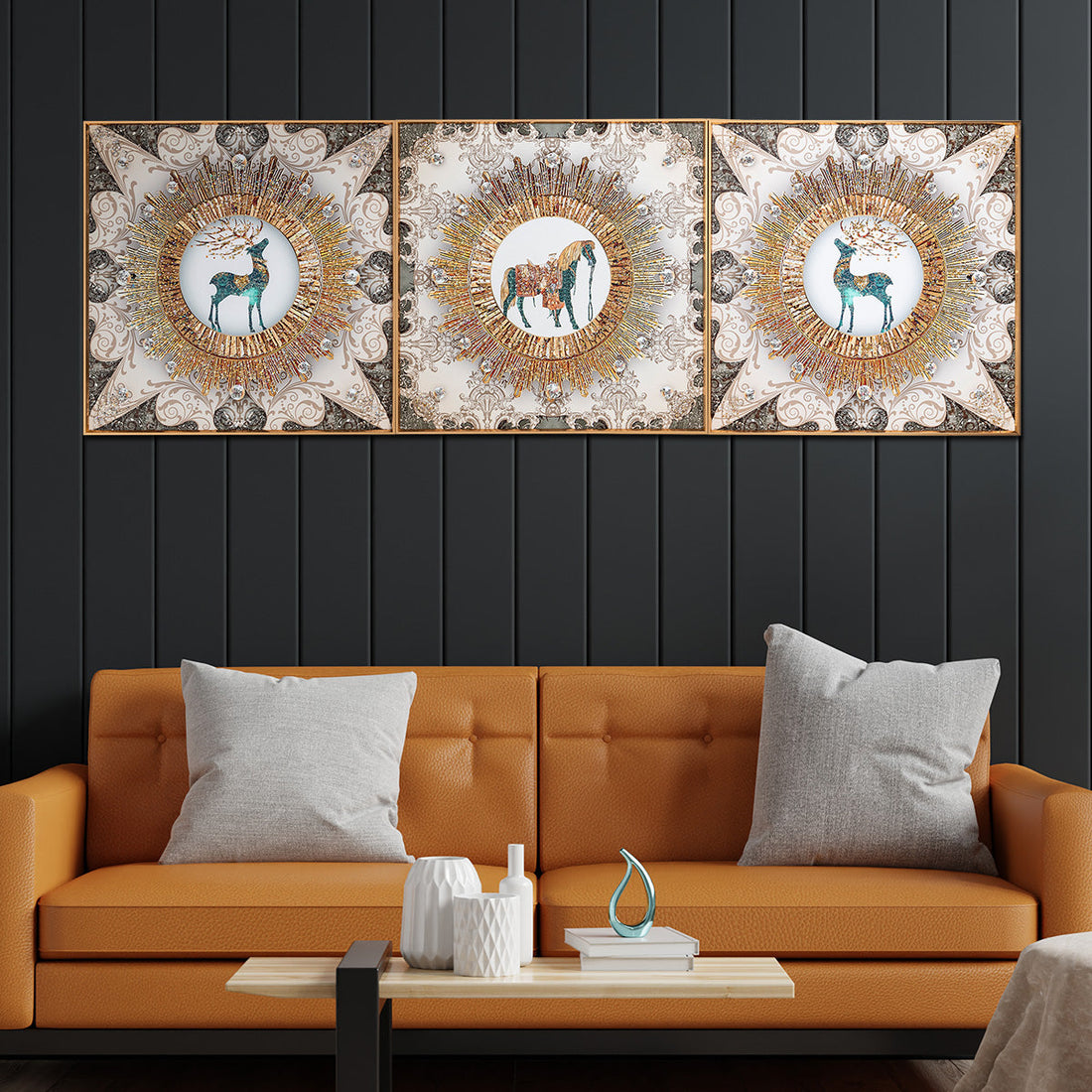 Serengeti Dreams Crystal Glass Painting - Set of 3
