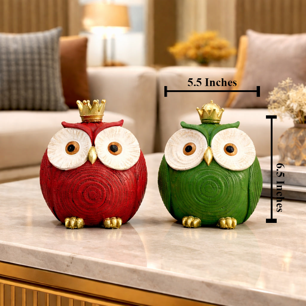 The king & Queen Owl Decorative Showpiece For Home