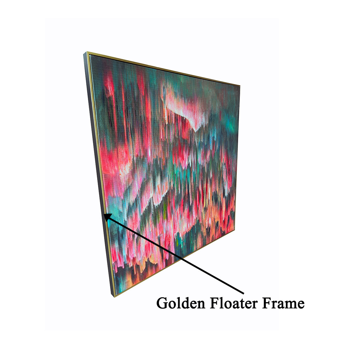 Playful Impressions  Handpainted Wall Paintings abstract (With outer Floater Frame) (40 x 40 Inches)