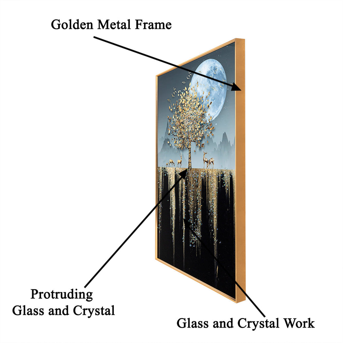 The Magical Tree Crystal Glass Nature Painting & Wall Decoration Items
