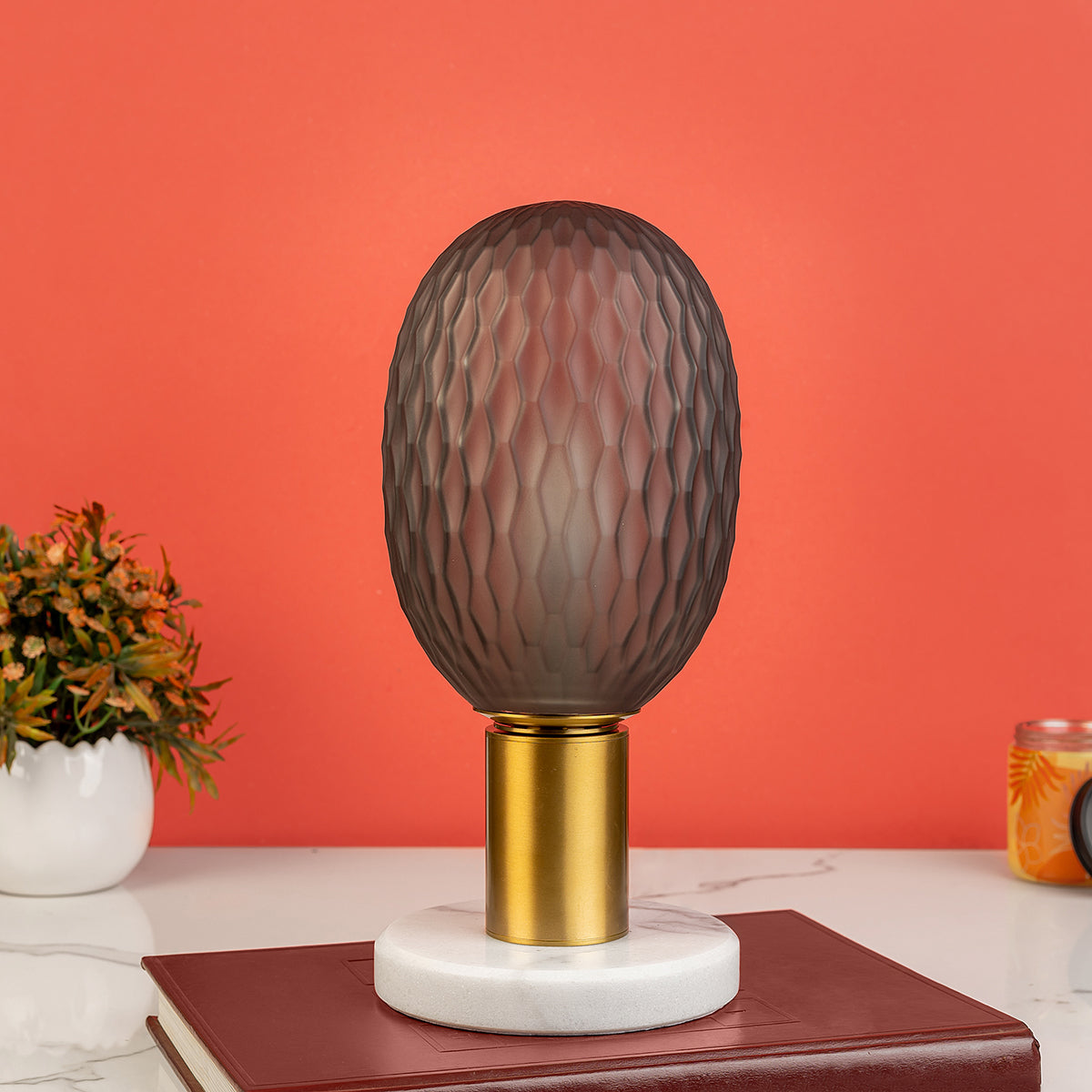 Amaryllis Glass designer Table Lamp for Bedroom